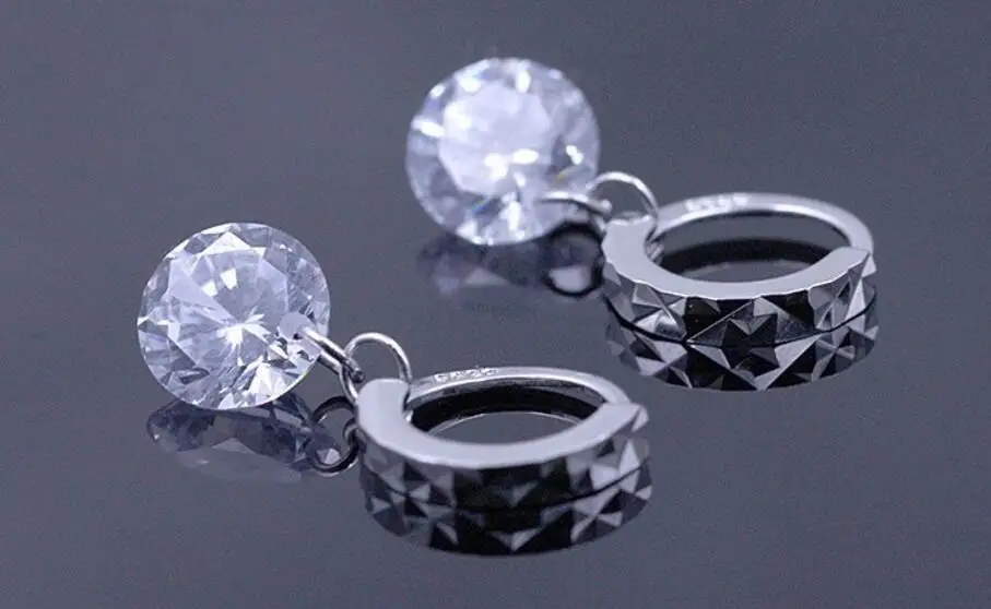 Распродажа, хорошее ювелирное изделие, 925 серебро, кристалл от Swarovski, перо, высокое качество, темперамент, круг, гипоаллергенные серьги