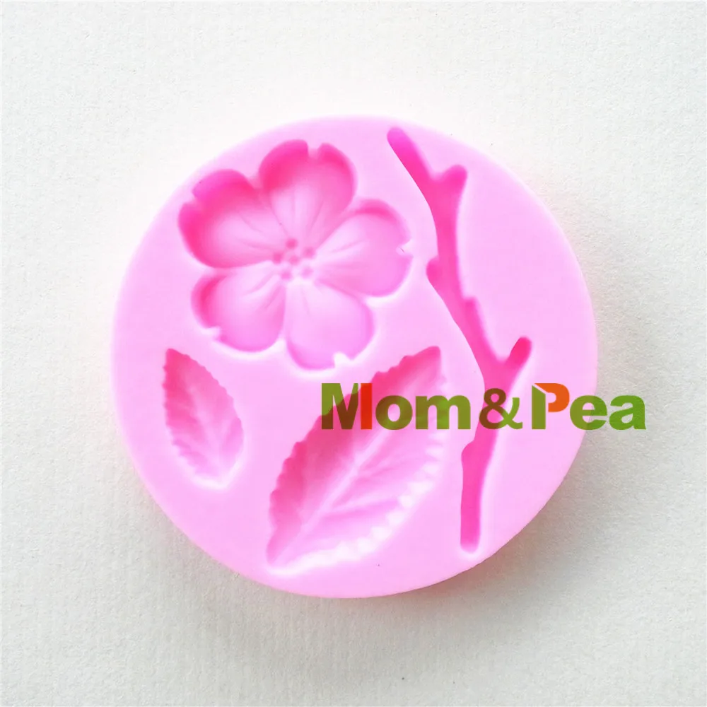Mom & Pea 0937 Бесплатная доставка силиконовая форма в форме цветущей сливы украшение