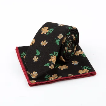 

TagerWilen Men's Ties Neckwear Necktie Sets Casual Floral Flowers Pocket Square Wedding Gifts Suit Hankies Ties Sets T-99