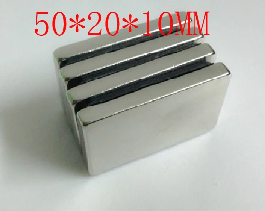

50*20*10 whoelsale 5 pcs block magnet 50 mm x 20 mm x 10 mm powerful craft neodymium rare earth permanent strong n50 n52