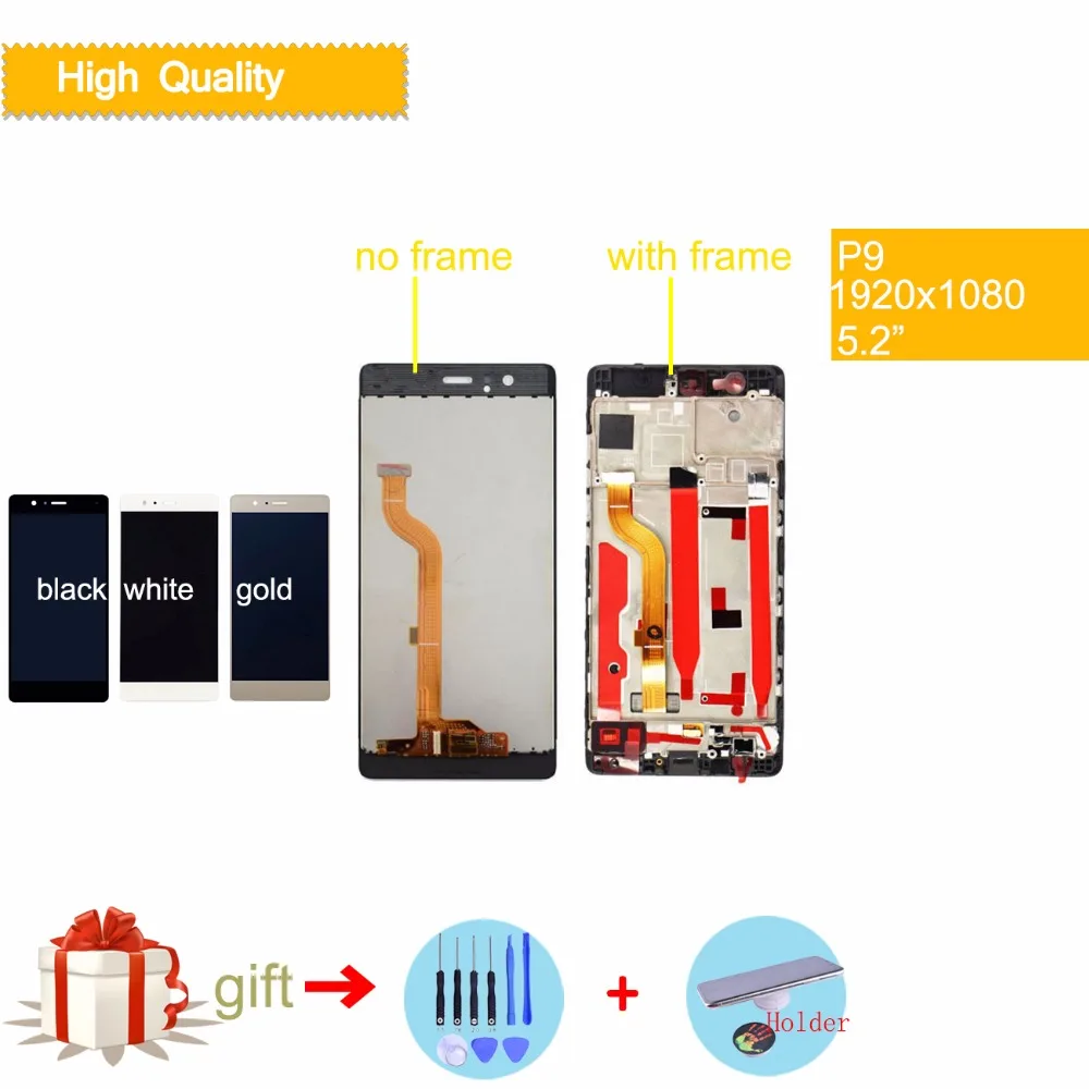 

5.2 Inch AAA Quality LCD +Frame For HUAWEI P9 Lcd Display Screen For HUAWEI P9 EVA-L09 EVA-L19 Pantalla Digiziter Assembly