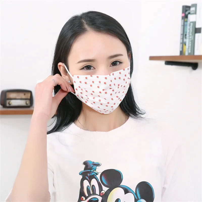 50pcs/Pack Korean Mouth Mask Surgical Mask Cartoon Mouth Mascara Boca