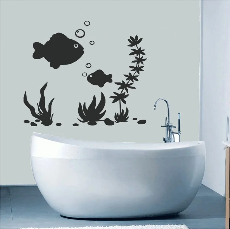 Seabed Wall Stickers Fish Bathroom Wall Tile Stickers ...