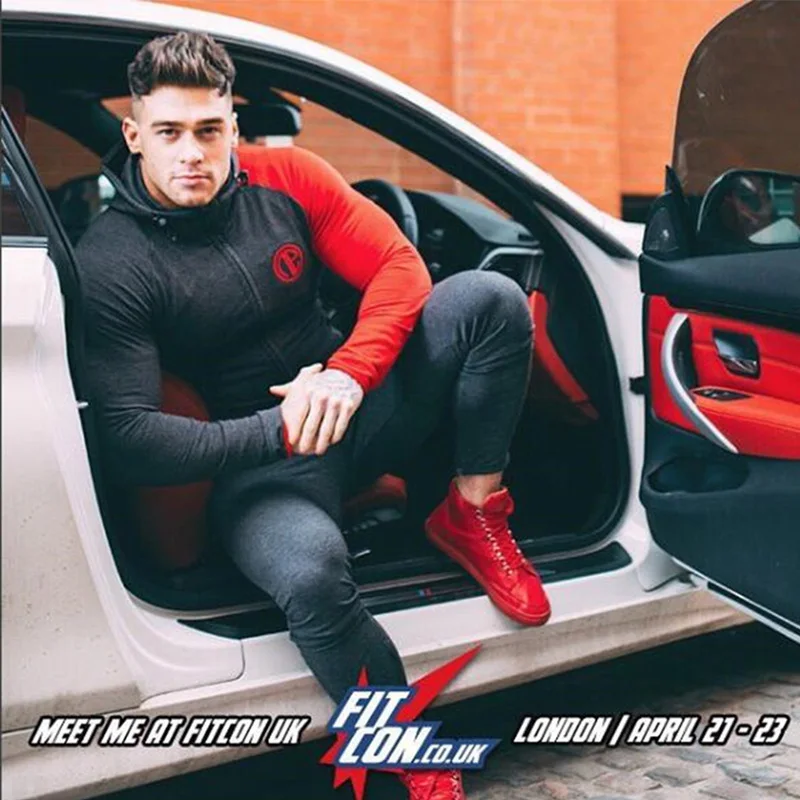 

2018 Spring New Men s Gyms Cotton Hooded Zipper Embroidered Sweatshirts High Quality Bodybuilding Casual Cardigan Jackets Tops