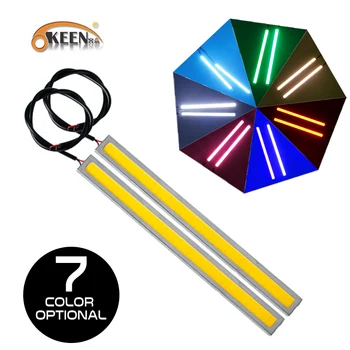 

New product 12W 17CM LED Car COB DRL Daytime Running Light bumper decorative sticker lights white Black