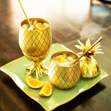 

Pineapple Tumbler /Stainless Steel Mug Cup Available in 3 color (Silver,Copper,Gold)- Cocktail Drinking Cups Mugs