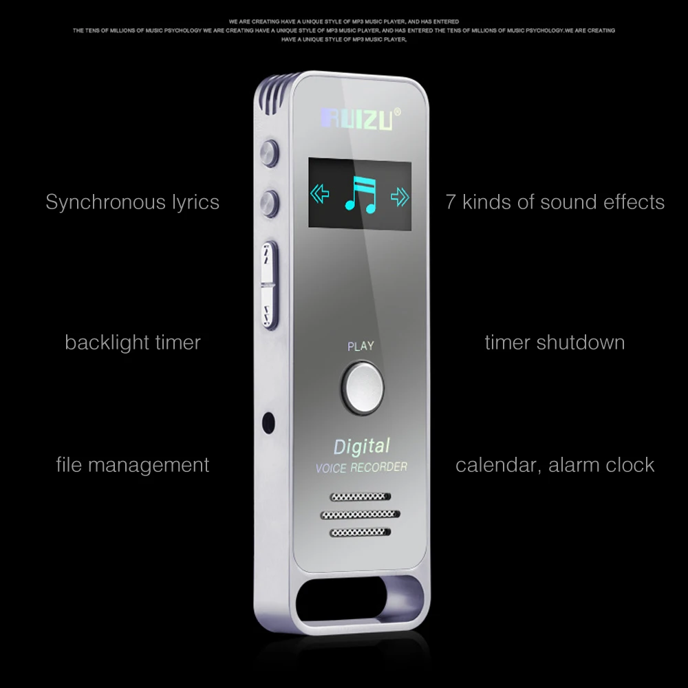 Новейший спортивный мини портативный MP3 плеер RUIZU X01 без потерь Скрытый цифровой аудио диктофон ручка 4 ГБ диктофон