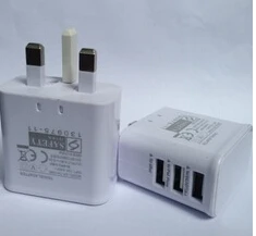 

UK Plug 3a True 2A 3 Ports USB Power AC Wall Charger Travel Adapter For iphone IPAD Samsung S7 S6 NOTE 8 5 *100pcs/lot