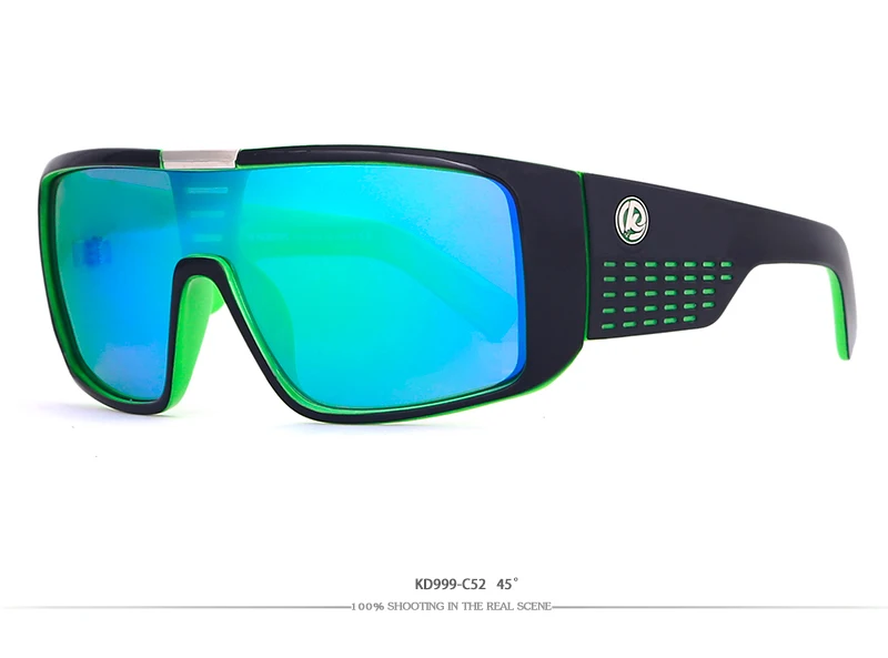 KDEAM негабаритный щит солнцезащитные очки мужские одиночные линзы стимпанк очки для серфинга очки с дизайнерской коробкой KD999 CE - Цвет линз: C52