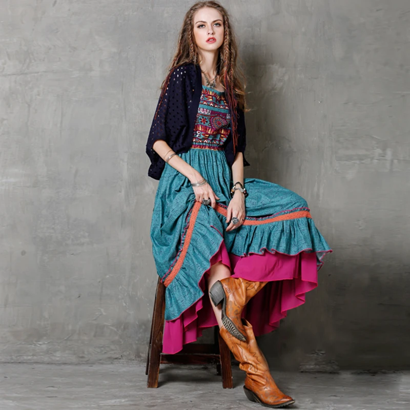 

Vintage Linen Cotton Women Dresses 2017 Spring Summer Boho Sleeveless Waist Drawstring Dress Vestidos Femininos OK