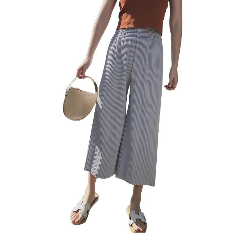 BIVIGAOS 2018 Spring Summer Thin Chiffon High Waist Wide