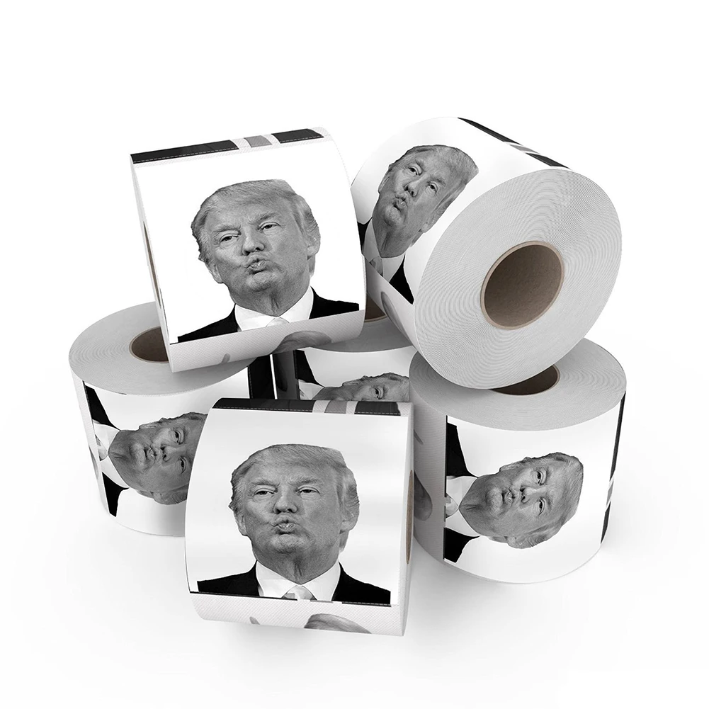 Креативный Лидер продаж, президент Дональд Трамп, туалетная бумага для ванной, шутки, развлечения рулон бумажных салфеток, забавный кляп, подарок для дома и офиса