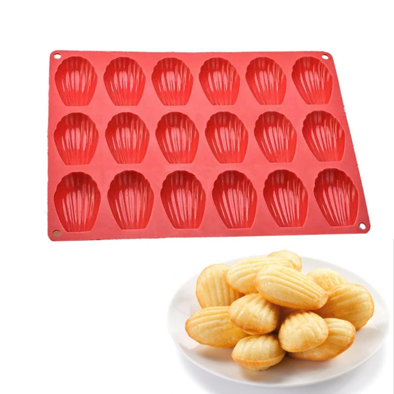 

DINIWELL 18 Even Madeleine Shell Silicone Cookie Mold For Baking Biscuits Bread Desset Cakes Bakeware Moulds Decorating Tools