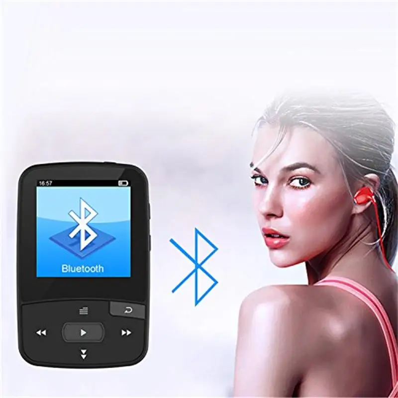 Мини-спортивный MP3-плеер ruidu X50 с Bluetooth и клипсой, 8 ГБ, музыкальный плеер, поддержка tf-карты, fm-радио, запись, электронная книга, секундомер