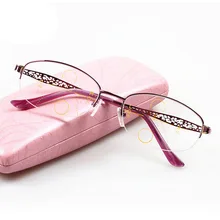 Для женщин ретро очки для чтения очки металлический каркас двойной оптической очки Портативный очки коробка R122