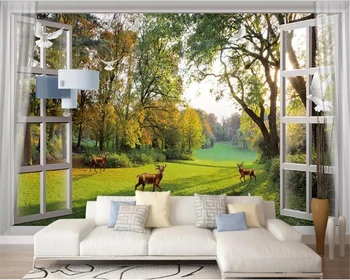 

beibehang Custom papier peint mural 3d window scenery natural clear 3D bedroom background wall papers home decor papel de parede
