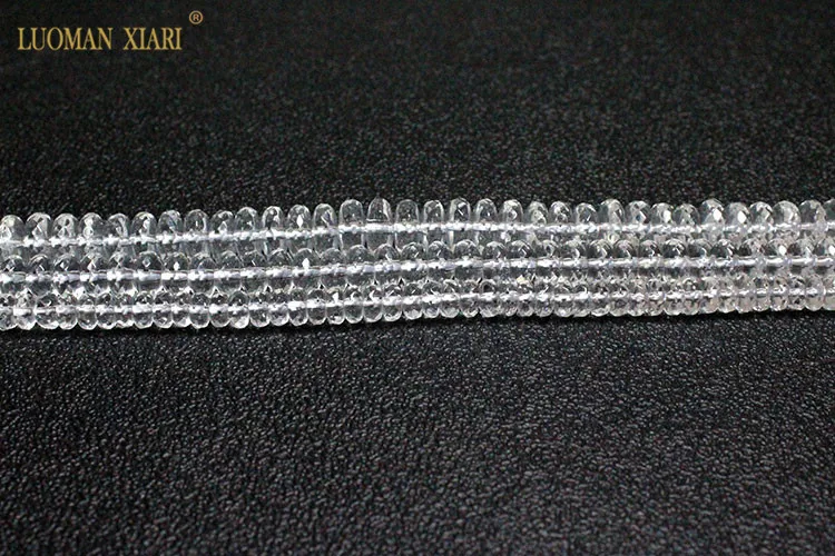 Натуральный граненый прозрачный белый кристалл в форме колеса каменные бусины для самостоятельного изготовления ювелирных изделий браслет ожерелье 4*6/5*8/6*9 мм
