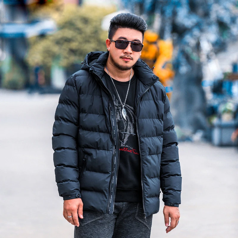 Otoño 7xl De Blue Marca Los 8xl Casual Abrigo Xxxl E Capucha Negro Doble Con Chaqueta Black La dark Cremallera Invierno Tamaño Algodón Gran Hombres H8SS5wq