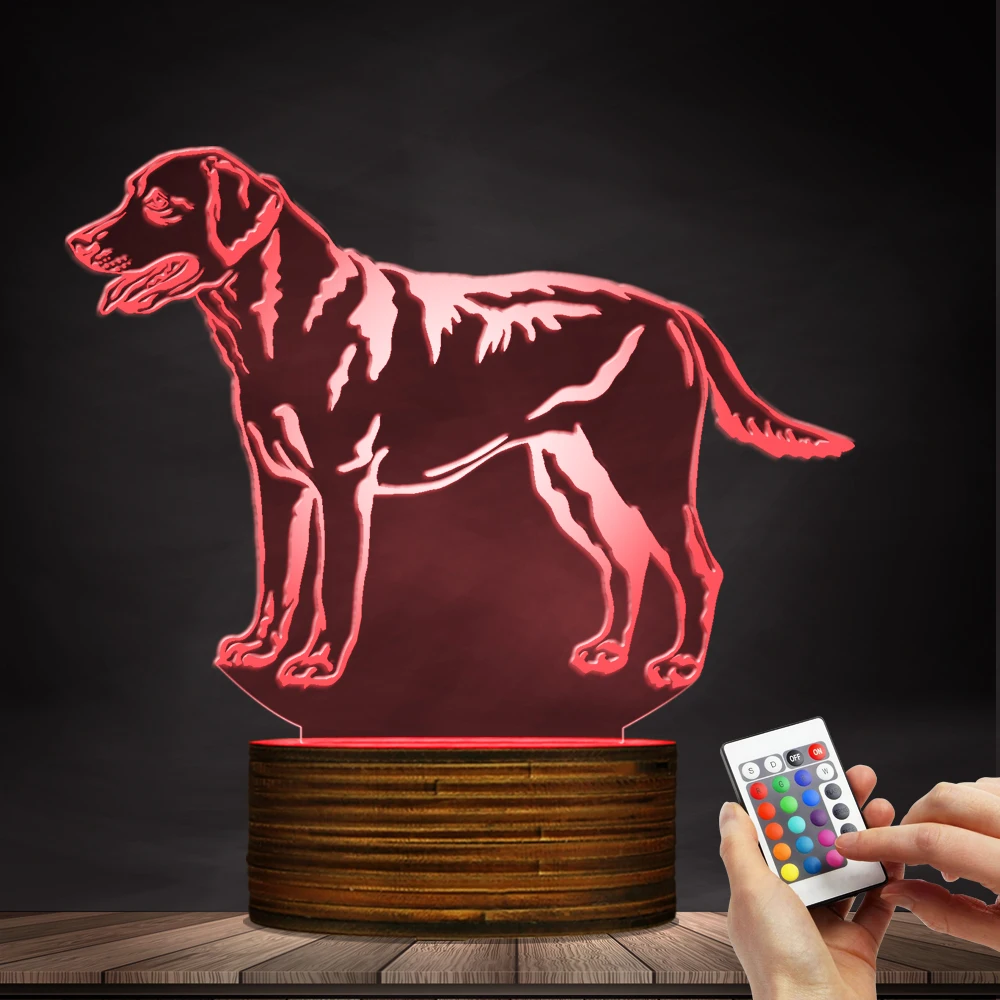 1Piece 3D Labrador Retriever Dog LED Night Light Custom Name Pet Desk Lamp Decorative Lighting
