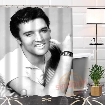 

100% Polyester Custom Popular Elvis Presley#2 Fabric Modern Shower Curtain bathroom Waterproof New arrival H0223-14