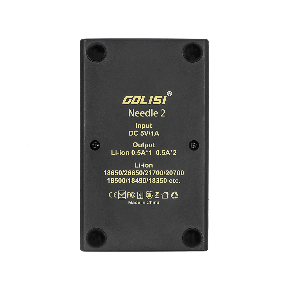 Golisi UCable 2 слота Смарт USB порт питания зарядное устройство светодиодный 2A для Li-Ion 18650,21700, 26650/Ni-mh/Ni-cd/aaa/aa