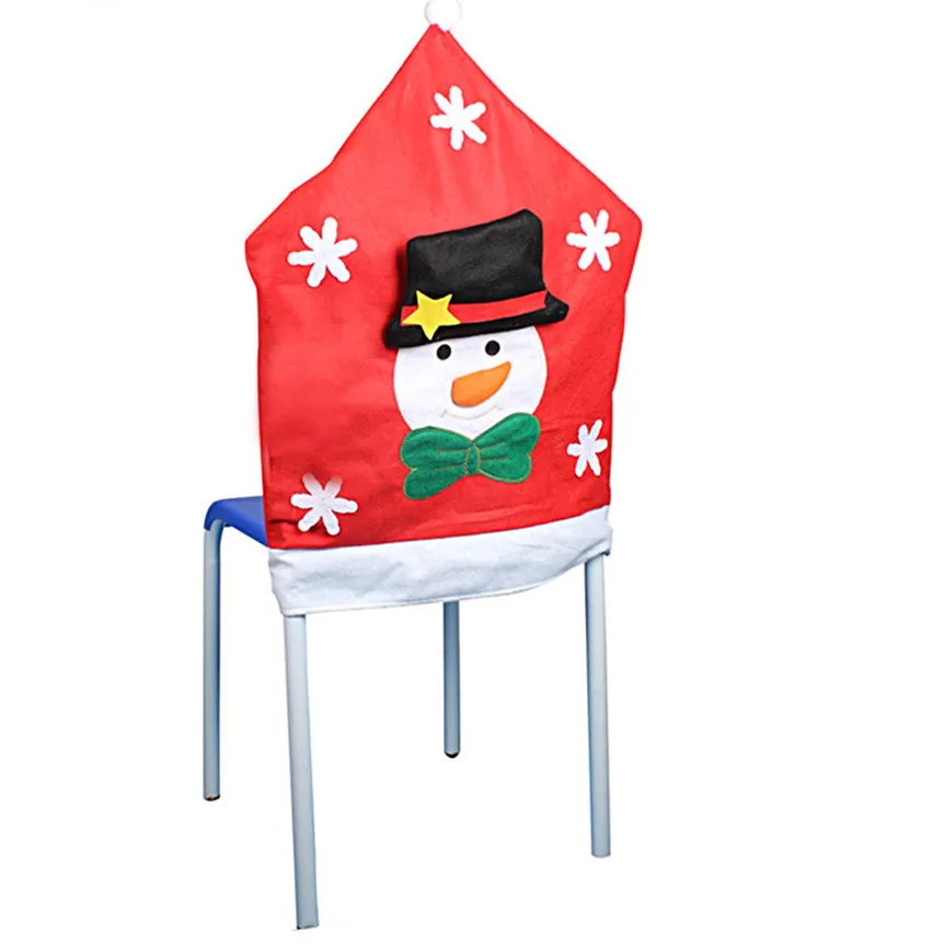Lovely Pet 1PC Christmas Snowman Chair Covers Dinner Table Decor Party Home Drop