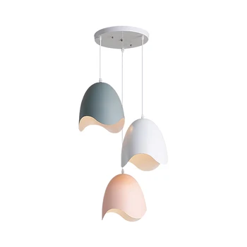 

Modern simple aluminum pendant light Egg shell model decoration lighting Foyer bedroom restaurant macaron post modern LED light