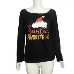 Sunfree модные стоит иметь Mujer толстовка печати Для женщин рождественские Повседневные принты блузка Мода Топы; пуловер; фуфайка 3L45