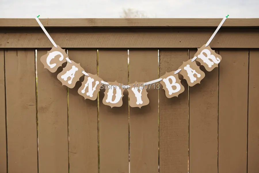 Free Shipping 1 X Handmade CANDY BAR Bunting Banner Wedding Photo Props Birthday Party Decoration Garland | Дом и сад