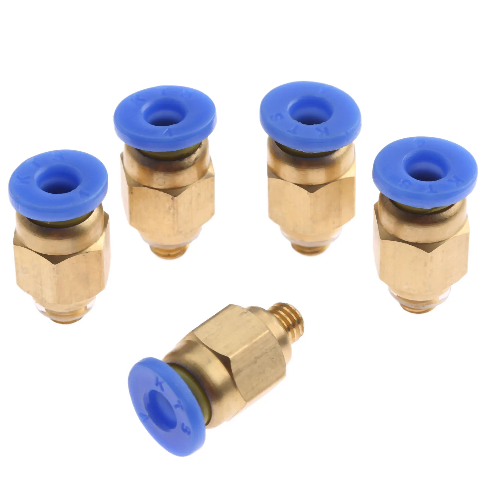5Pcs Brass 4mm Pneumatic Connector Male Straight One touch Pneumatic
