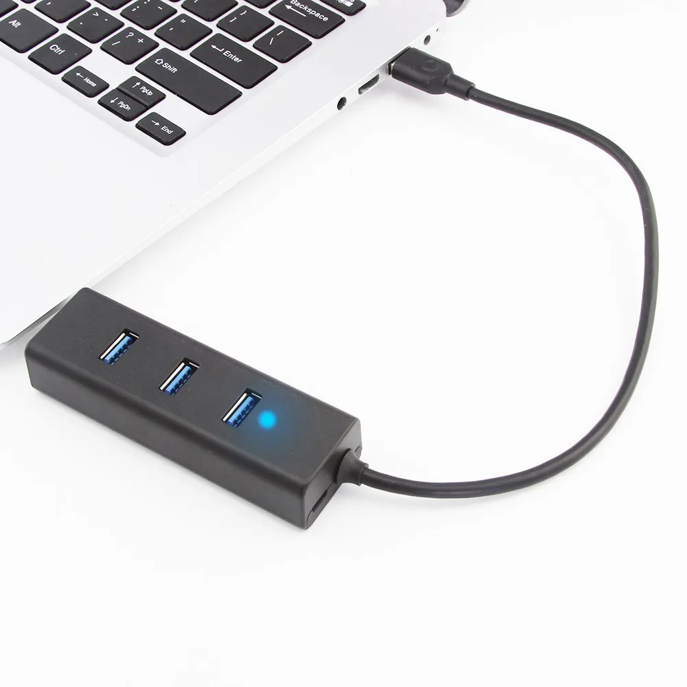 CHUYI Usb 3.0 Hub 4 Port High Speed Usb3.0 Splitter Adapter Dc 5v / 2a Power Source Port For Pc Mobile Phone Accessories