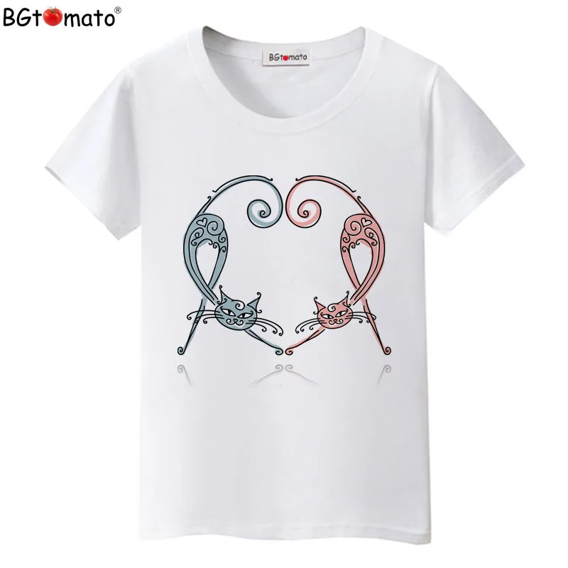 

BGtomato T shirt Elegant cat beautiful women t-shirt Hot sale short sleeve cool tee shirt Good quality comfortable women tops