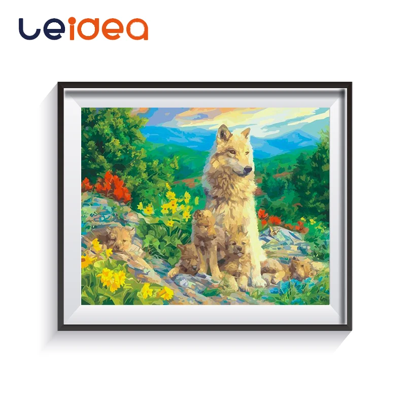 

Wolf Handpainted Oil Painting Digital Painting By Numbers Oil Paintings Chinese Scroll Paintings Home Decoration Handmade