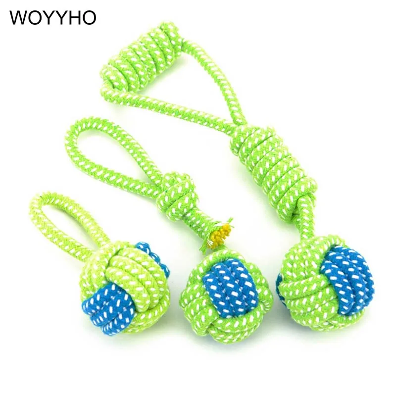 

Cotton Rope Knot Dog Toy Training Grinding Cleaning Teeth Chewing Ball Toy For Small Medium Dogs 5 Styles