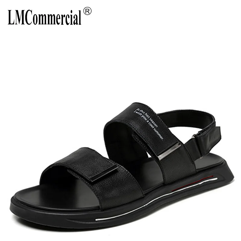 

Spring summer slippers men's fashion Genuine Leather all-match cowhide sandals Sneakers Men anti-skid Flip Flops beach outdoor