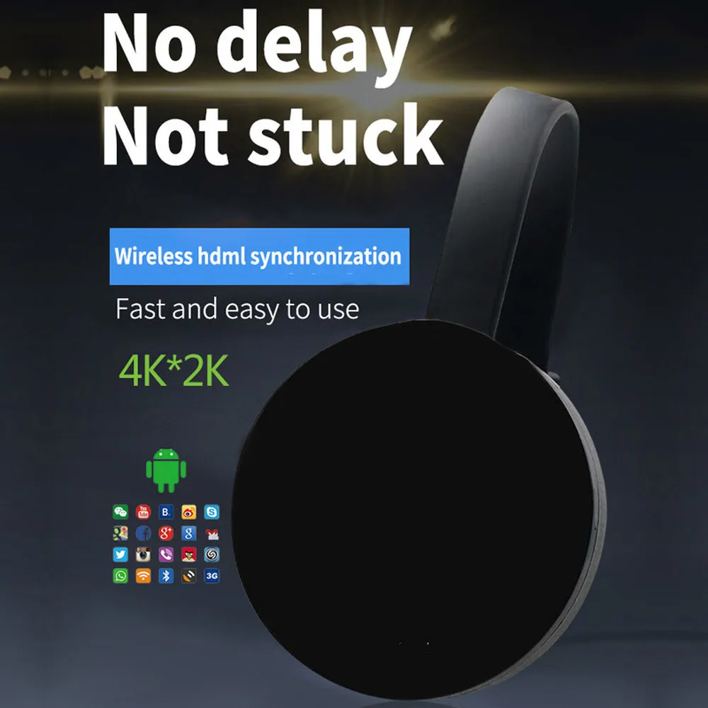 

5G 4K Wireless TV stick WiFi Mirroring Cable HDMI Adapter 1080P Display Dongle for Android Phone to TV