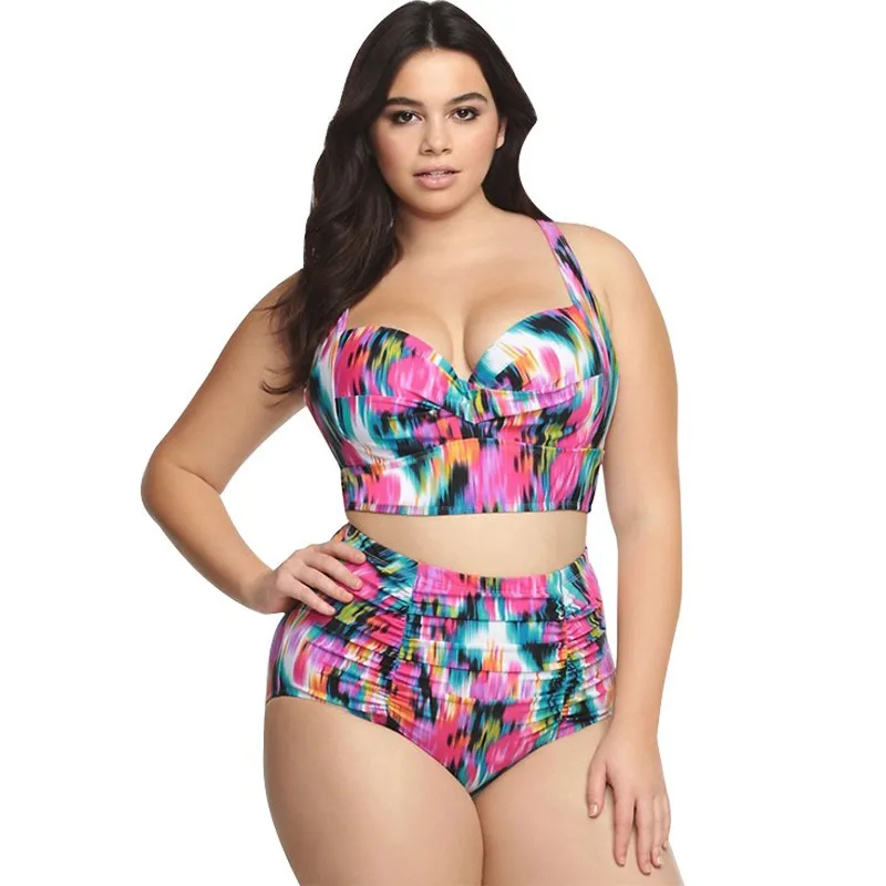 

5XL Plus Size Bikini Set Women Swimwear High Waist Large Size Bathing Suit Swimsuit Big Size Beachwear Brazilian Swim 2018 3XL