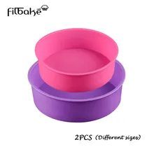 2PCS Different Sizes Round Silicone Mold 2 Layers Cake Pan Baking for Birthday Cake Dessert 2PCS Different Sizes Round Silicone Mold 2 Layers Cake Pan Baking for Birthday Cake Dessert