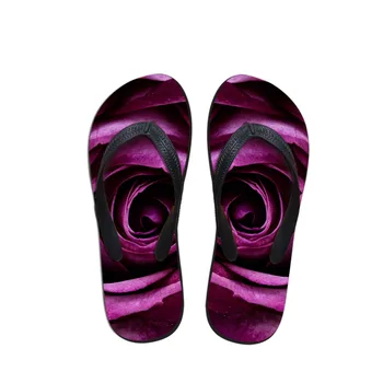 

Noisydesigns Female loafers Chrysanthemum coronarium L Rose Printed Sandals women outdoor Flat Slippers Summer flip flops Beach