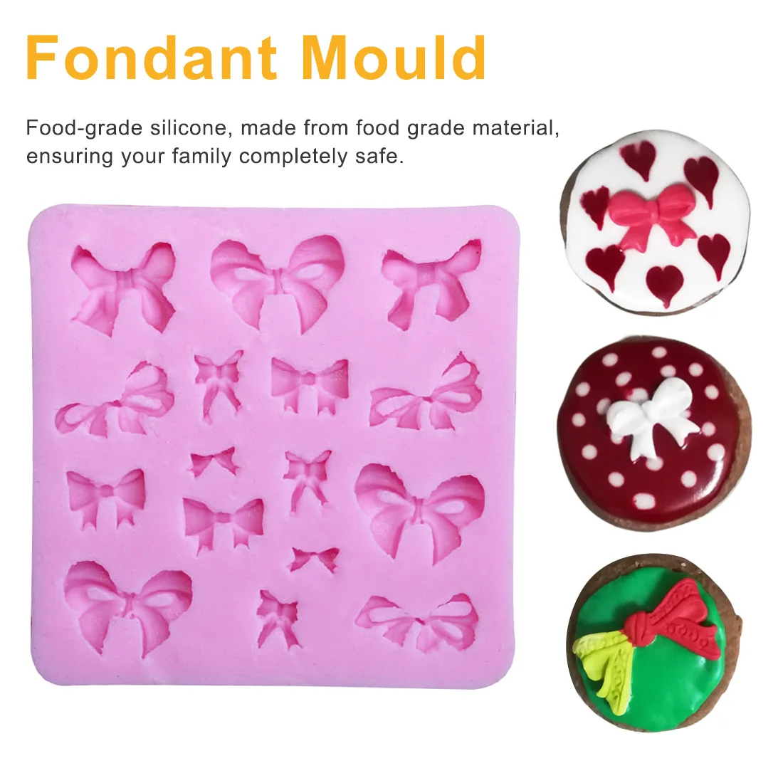 

Kitchen Accessories Various Sizes Bow Silicone Mold Fondant Mould Cake Decorating Tools Chocolate Gumpaste Molds Sugarcraft