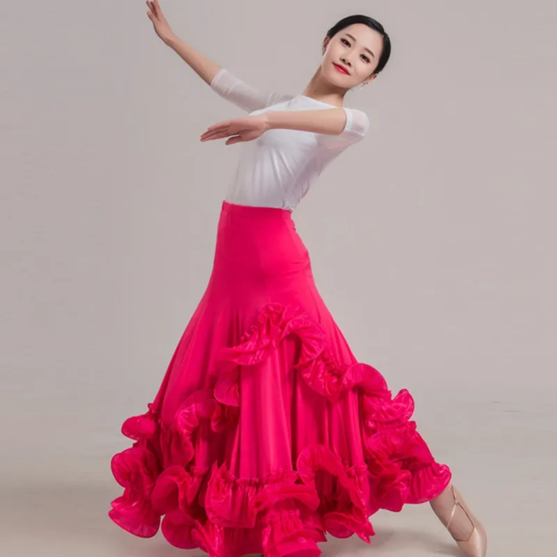 

flamenco skirt ladies ballroom skirt dance skirt long kids Spanish dance costumes waltz skirt girls dance wear women purple