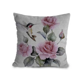 

18*18 Inch Customized Naughty Birds and Flowers Design Chinese Style Cushion Covers for Home Decoration
