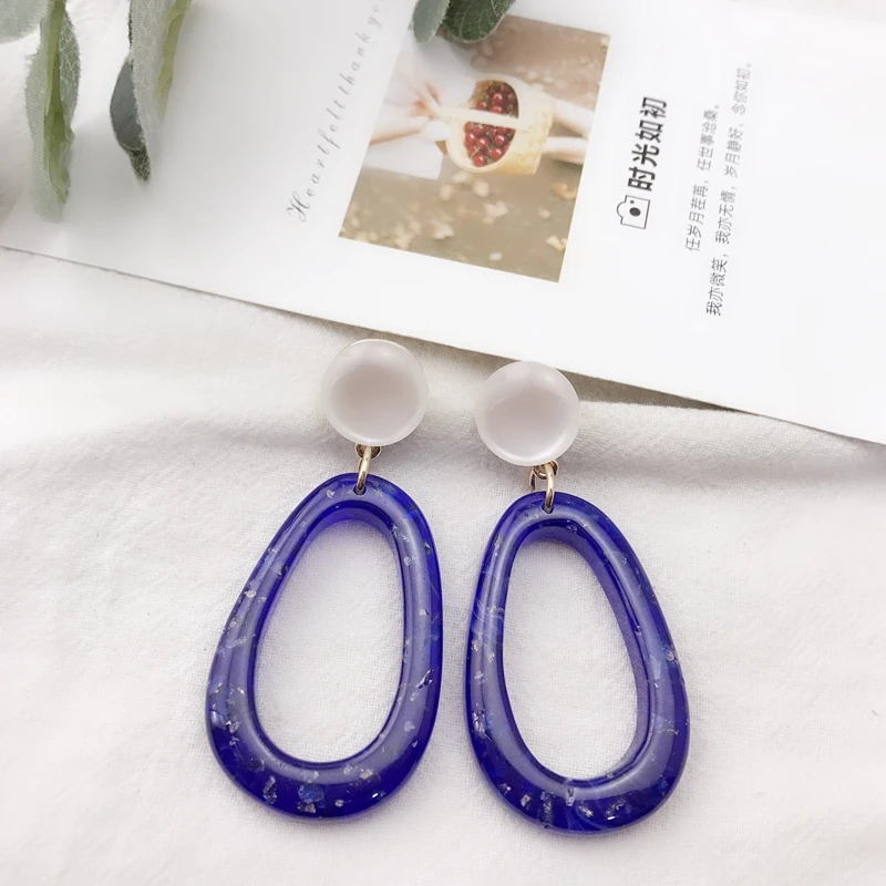 

Free Shipping Blue Teardrop Resin Elegant Pretty Earring