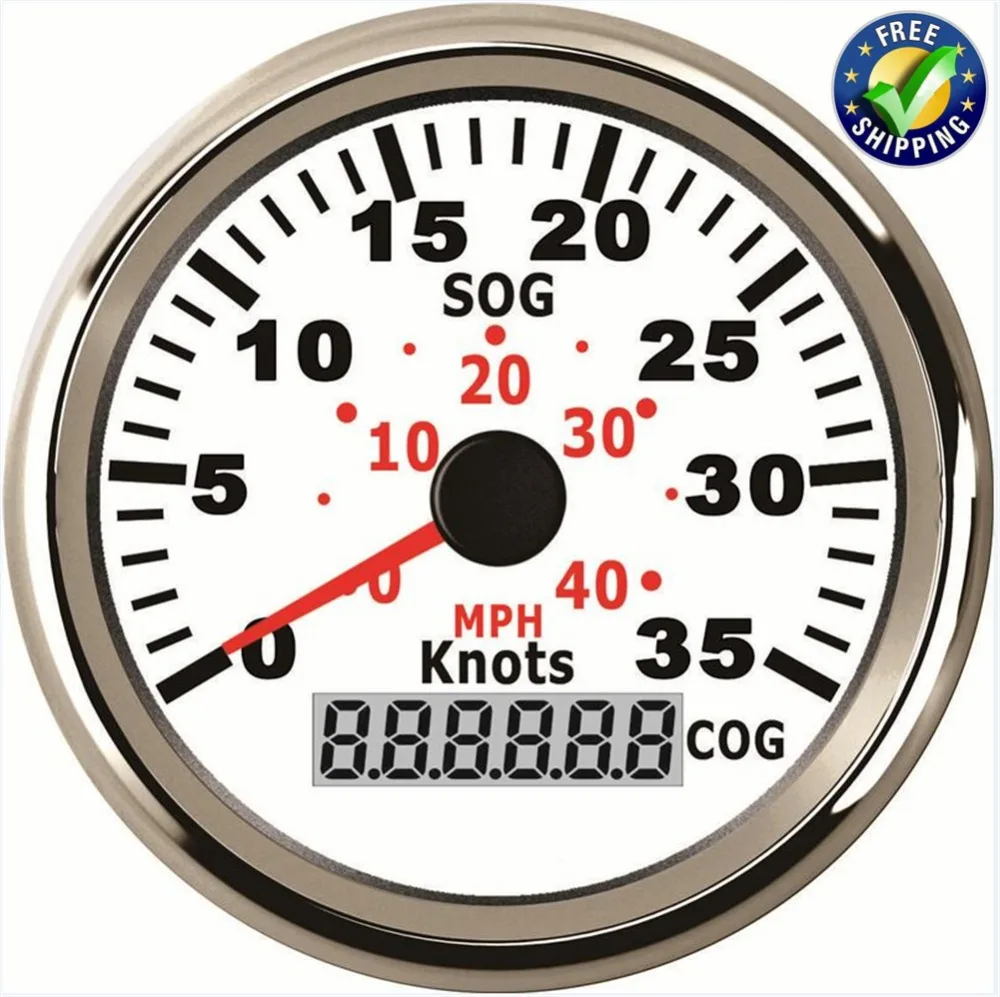 Marine GPS Speedometers 85mm 0 35Knots GPS Speed Odometers 0 40MPH