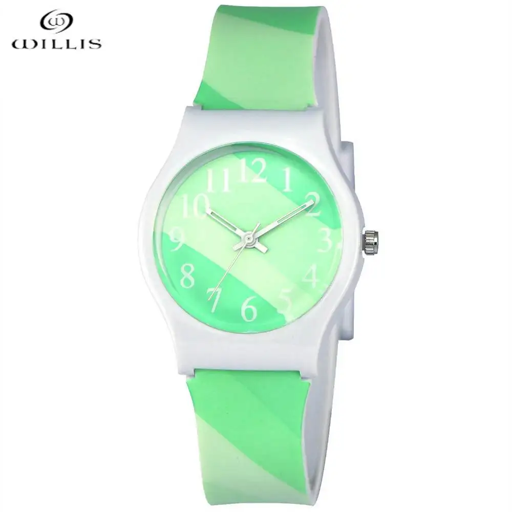 

WILLIS Brand Hot ladies quartz watch fashion women's silicone strap bracelet watch Children's luxury brand Women Clock watches