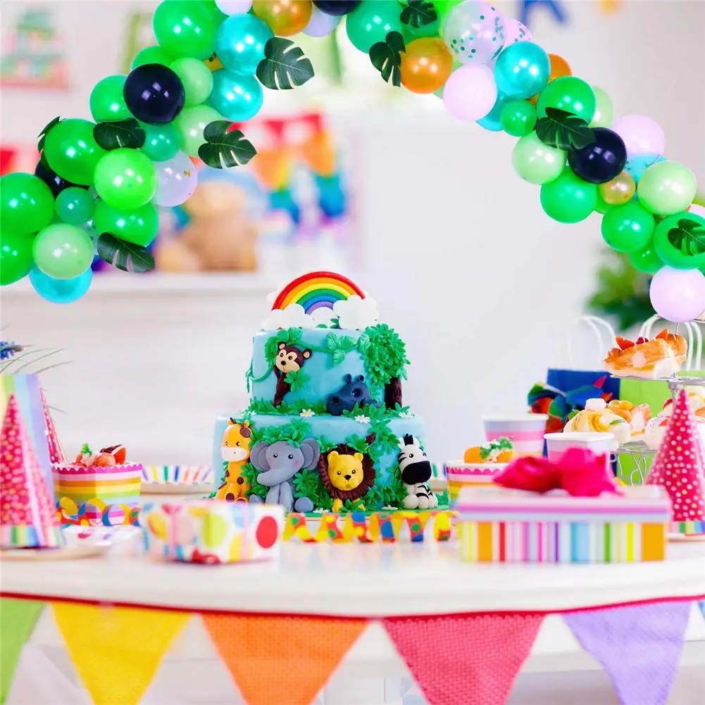 

128pcs Latex Balloon Animal Jungle Balloon Birthday Balloons Jungle Theme Party Inflatable Ballons Arch Garland Decorating Strip