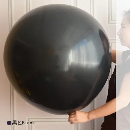black 12 шт./лот, круглые шары, 36 дюймов, 90 см, большие шары, латексные, для дня рождения, вечеринки, для детского душа, Свадебный декор, надувные гелиевый воздух, шары - Цвет: black