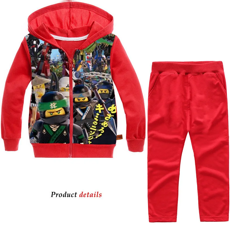 

3-10Years 2019 Fall Fashion Kids Autumn Clothes Ninjago Party Hoodies Pants Boys Clothes Set Girls Outfit Kids Tracksuit