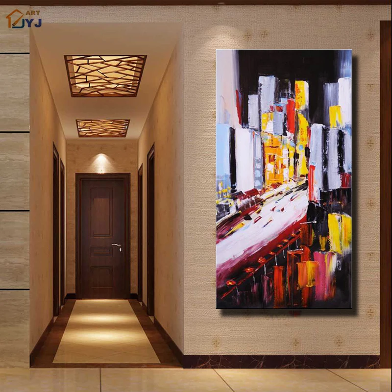 

Street Landscape Thick Textured Handpainted Modern Abstract Oil Painting Canvas Wall Art Picture Home Decor Gift No Frame SL003