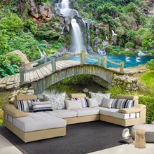 Beibehang на заказ любой размер 3D Настенные обои маленький мост ходовой воды Водопад природа пейзаж фото фон обои